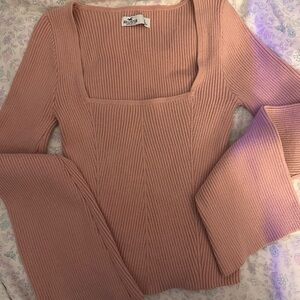 Hollister Blush Ribbed Knit Top